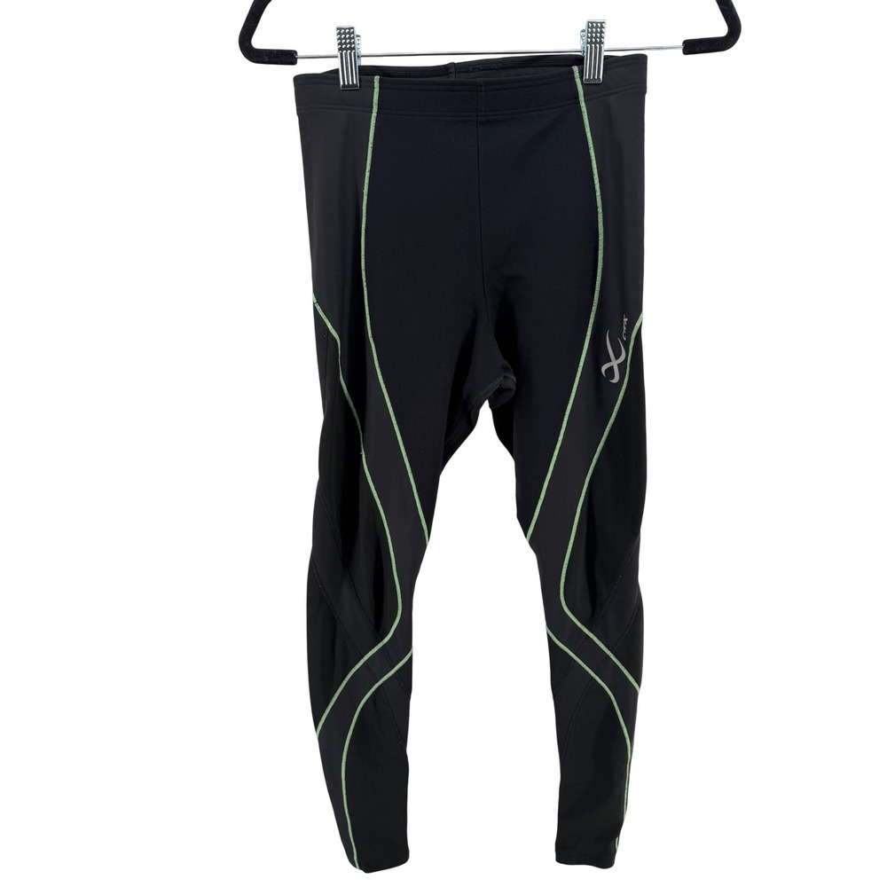 CW-X Expert Compression Tights Womens Medium Black Green 241879A Leggings